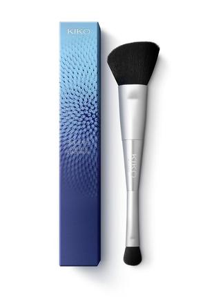 Kiko milanoblue me 2-in-1 eyes & face brush  двостороння кісточка для макіяжу