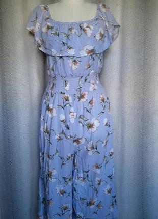 100% вискоза. вискозный натуральный женский летний легкий комбинезон палаццо кюлоты, штапель.