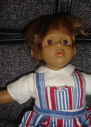Мальчик в полосатом комбезе 28см.клеймо-100d. германия-характерные куклы.