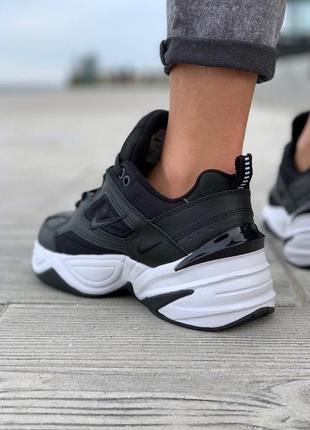 Nike m2k tekno black/white шикарные женские кроссовки найк текно черные с белым8 фото