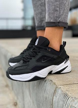 Nike m2k tekno black/white шикарные женские кроссовки найк текно черные с белым3 фото