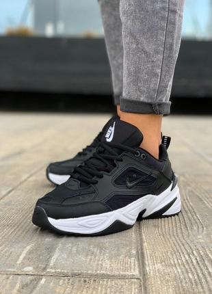 Nike m2k tekno black/white шикарные женские кроссовки найк текно черные с белым5 фото