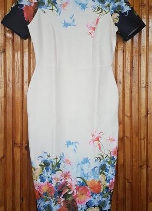 Гарне плаття міді футляр від asos в квітковий принт.2 фото