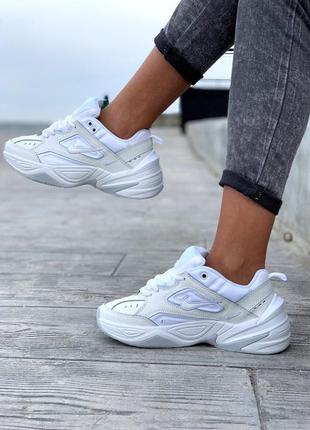 Nike m2k tekno white шикарные женские кроссовки найк текно белые4 фото