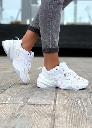 Nike m2k tekno white шикарные женские кроссовки найк текно белые8 фото