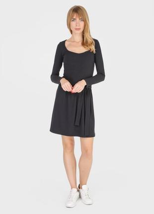 Трендовое платье до колена миди платье в рубчик бренд merlini платье модное платье с длинным рукавом3 фото