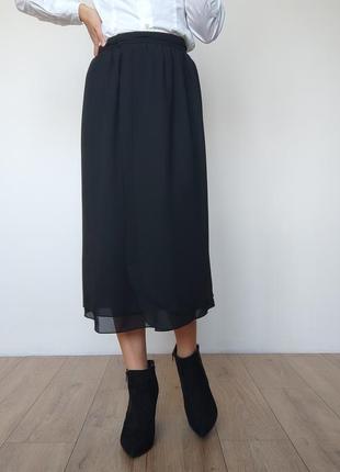 Черная юбка-миди на запах, 42-46 размер, st.michael3 фото