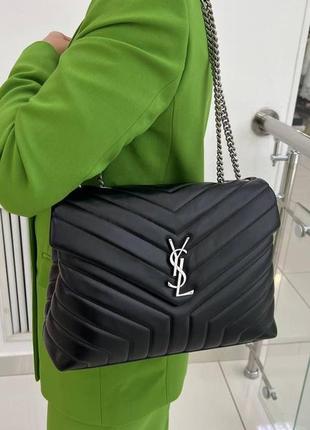 Шкіряна сумка в стилі yves saint laurent