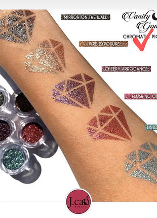 Тіні j. cat beauty, vanity goddess, хроматичний пігмент, відтінок vcp103 «hype exposure», 1,4 г