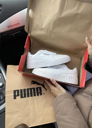 Puma cali white шикарные женские кроссовки  пума кали белые9 фото