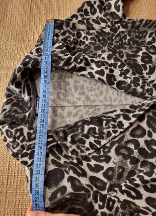 Жакет пиджак коттон животный принт animal леопард тигровый приталенный энималтпринт серый черный коттон7 фото