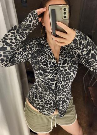 Жакет пиджак коттон животный принт animal леопард тигровый приталенный энималтпринт серый черный коттон