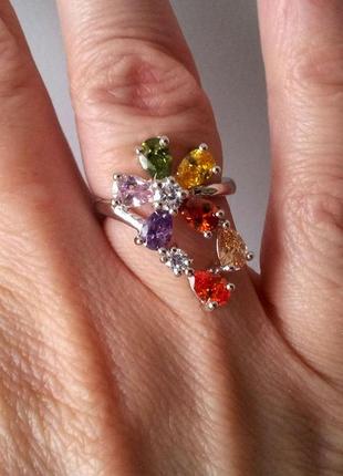 Восхитительное кольцо с мультисамоцветами4 фото