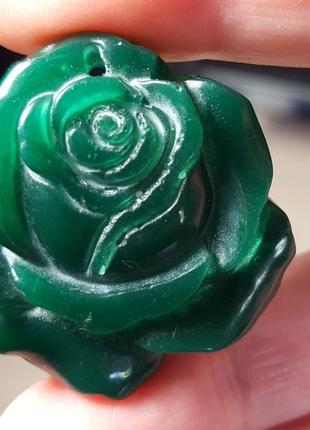 Кулон- троянда, зелений кварц
