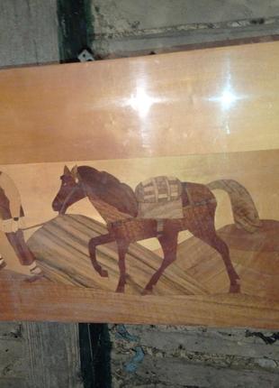 Картина чоловік з конем2 фото