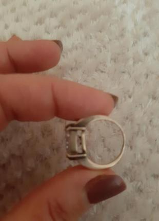 Кольцо с большим камнем,серебро с позолотой 825пробы2 фото