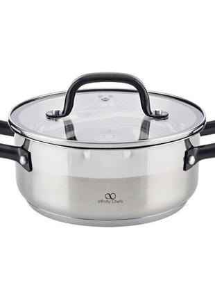 Кастрюля со стеклянной крышкой 4 л bergner infinity chefs vita bgic-3621