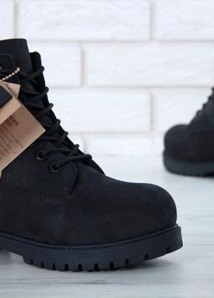 Зимові черевики timberland classic black натуральне хутро (боточки тимберленд чорні) (36-39)3610 фото