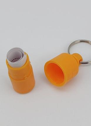 Брелок-капсула адресник (прочный пластик) для собак и кошек оранжевый арт. 041133 фото