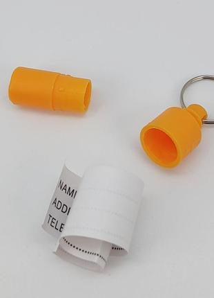 Брелок-капсула адресник (прочный пластик) для собак и кошек оранжевый арт. 041134 фото