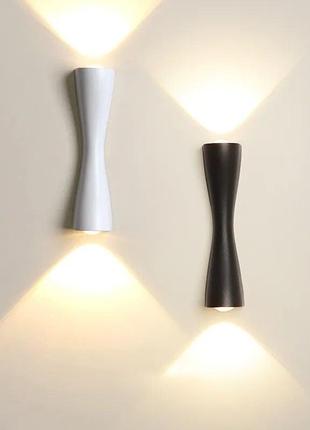 Світлодіодний світильник фасадний "гантель" 15 см чорний 6w2 фото