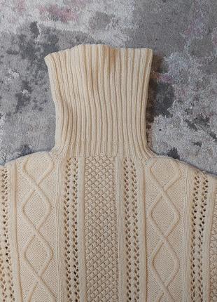 Молочный свитер с косами под горло (38-40 размер)6 фото