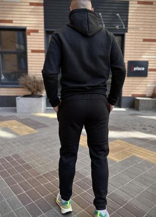 Комплект 3 в 1 куртка зимова чорна + спортивний костюм jordan кофта на змійці та штани чорного кольору джордан8 фото