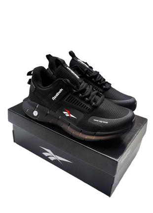 Мужские кроссовки reebok zig kinetica черные с белым (термо)