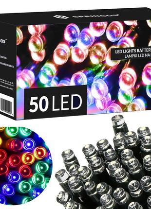 Гирлянда на батарейках springos 5 м 50 led cl4029 mix7 фото