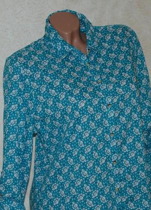 Блуза принтована бренду
 mars &amp; spencer /100% хлопок/ регулируемый рукав/4 фото