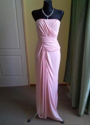 Платье вечернее длинное розовое