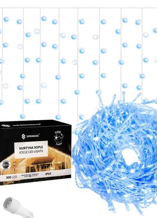 Гірлянда бахрома вулична (зовнішня) springos 12 м 300 led + flash cl0318 blue