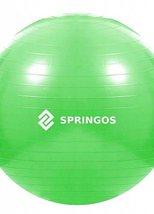 Мяч для фитнеса (фитбол) springos 65 см anti-burst fb0007 green