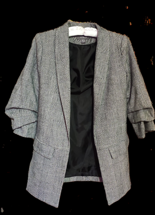 Новый удлиненный  трендовый блейзер пиджак с шерстью primark2 фото