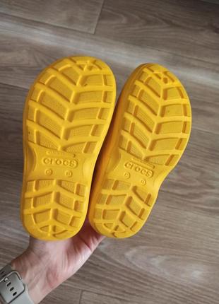 Сапоги crocs c11, желтые резиновые сапоги, пенка крокус, резинки2 фото