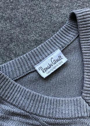 Винтажный свитер renato cavalli vintage v-neck cotton knit sweater grey