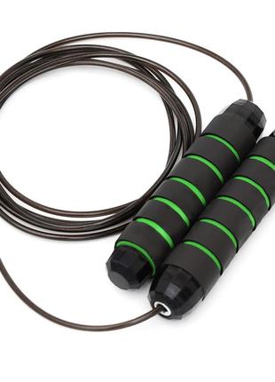 Скакалка швидкісна для кросфіту cornix speed rope classic xr-0148 black/green2 фото
