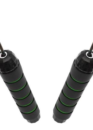 Скакалка швидкісна для кросфіту cornix speed rope classic xr-0148 black/green3 фото