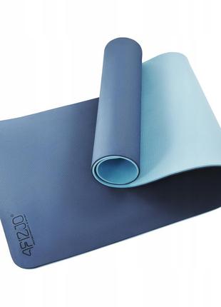 Килимок (мат) спортивний 4fizjo tpe 180 x 60 x 1 см для йоги та фітнесу 4fj0389 blue/sky blue