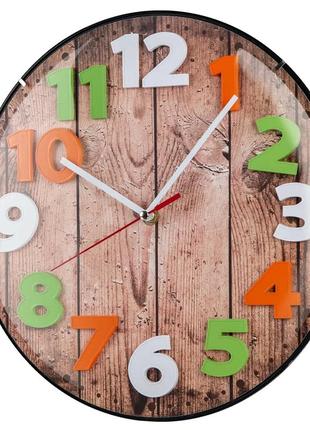 Часы настенные technoline wood brown коричневый2 фото