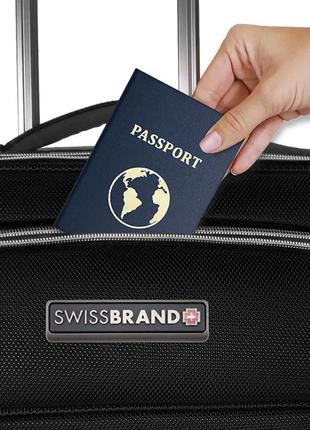 Велика валіза тканинна swissbrand austria 103 л, чорна2 фото