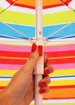 Пляжный зонт springos 160 см с регулировкой высоты bu00178 фото