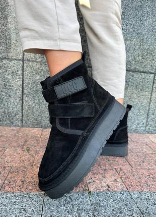 Натуральні угги на липучках всередині тепле густе хутро матеріал: натур замш ugg