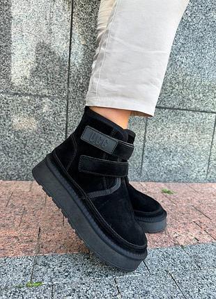 Натуральні угги на липучках всередині тепле густе хутро матеріал: натур замш ugg