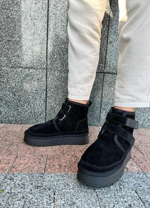 Натуральні угги на липучках всередині тепле густе хутро матеріал: натур замш ugg