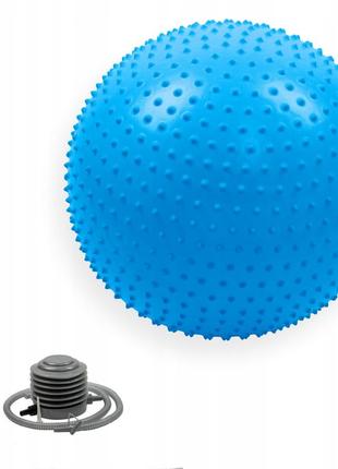 М'яч для фітнесу (фітбол) масажний sportvida 55 см anti-burst sv-hk0290 blue
