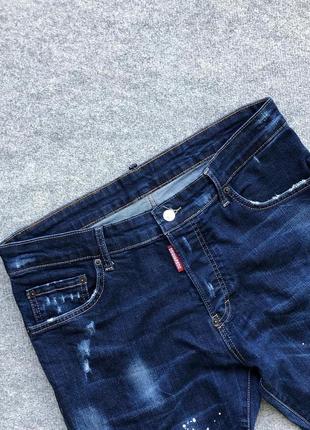 Оригинальные джинсы dsquared2 distressed slim fit jeans navy3 фото