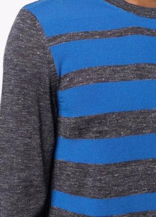 Шикарний джемпер, светр, пуловер hugo boss wool/linen/alpaca striped knit jumper blue/grey3 фото