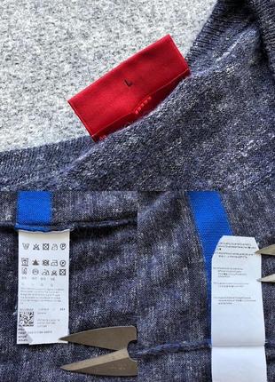 Шикарний джемпер, светр, пуловер hugo boss wool/linen/alpaca striped knit jumper blue/grey9 фото