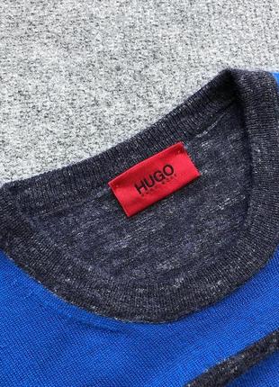 Шикарний джемпер, светр, пуловер hugo boss wool/linen/alpaca striped knit jumper blue/grey8 фото